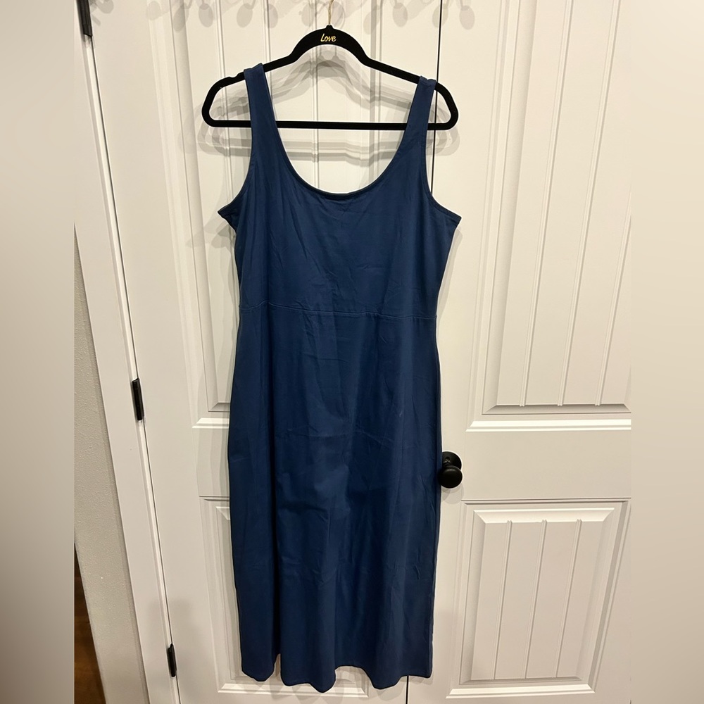 Blue GAP maxi dress with scoop neckline.
